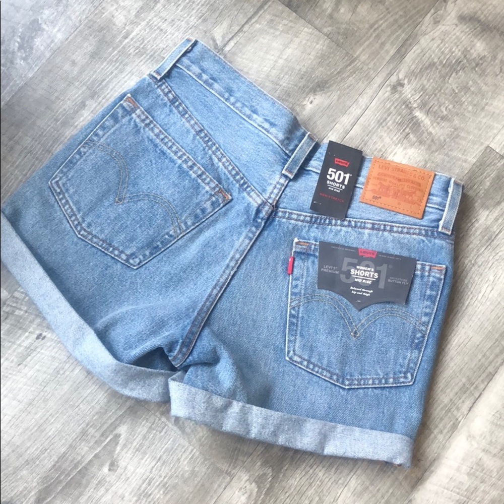 NEW NWT Levi’s 501 Long Shorts Cutoffs - Picture 7 of 7